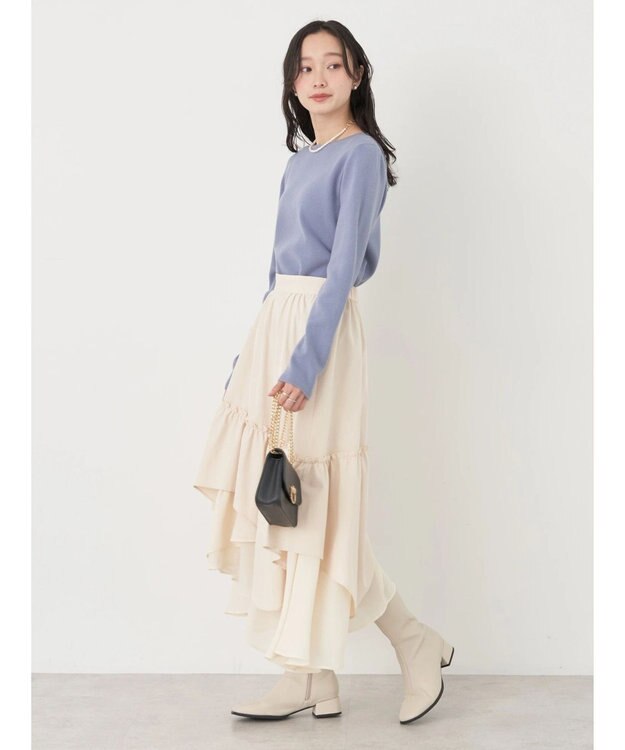 earth music&ecology イレヘムティアードスカート Ivory