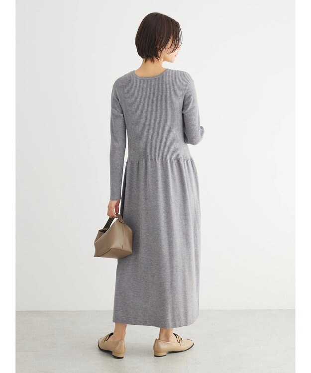 Green Parks ・Ｐｅｔｉｔ　Ｆｌｅｕｒ　フレアニットワンピース Gray Mixture