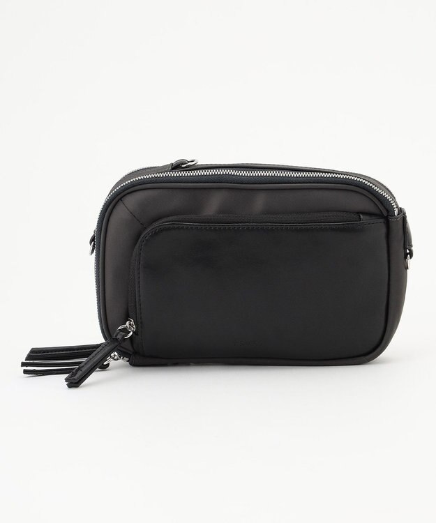 Y'SACCS ナイロン×リサイクルレザー　コンビマルチポシェット グレー