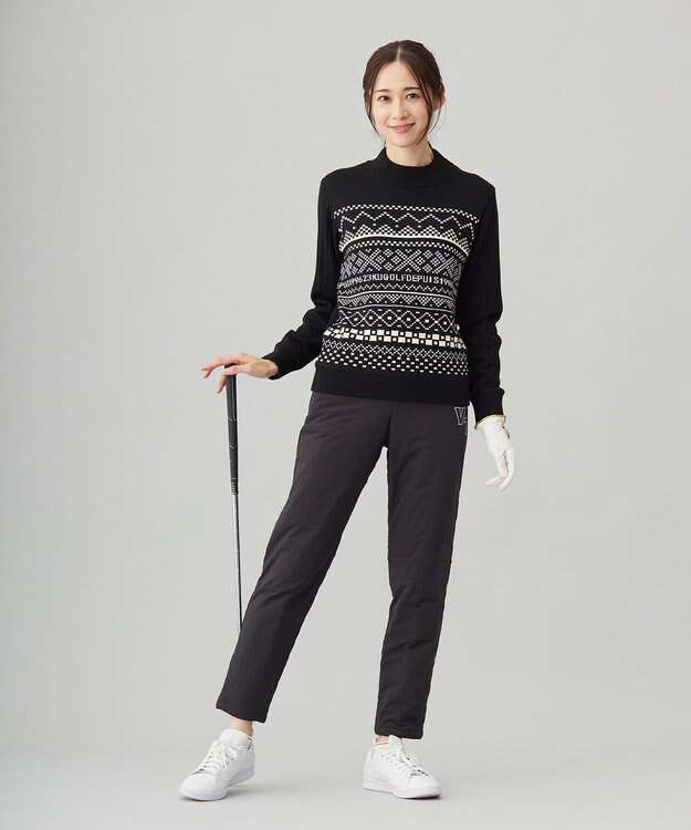 23区GOLF 【WOMEN】ストレッチ中綿カジュアルパンツ ブラック系