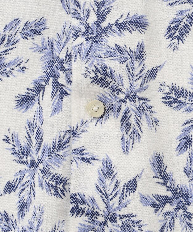 JOSEPH ABBOUD 【吸水速乾/ストレッチ/ノルマンディーリネン】リネンハニカム プリントジャージー シャツ ライラック系6