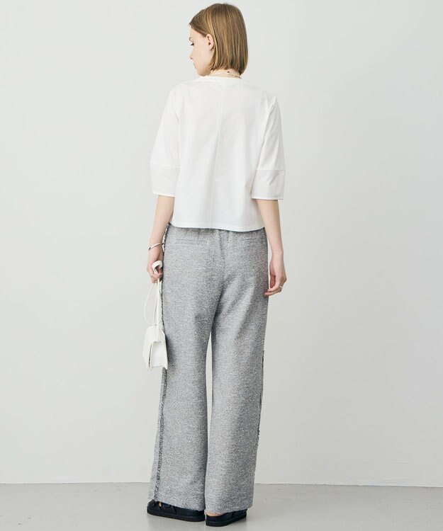 ICB L シャツジーナプレーディング ランタンスリーブカットソー オフホワイト