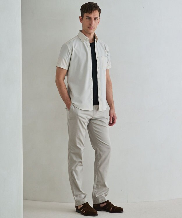 GOTAIRIKU チノ以上スラックス未満のドレス感【接触冷感/吸水速乾/ストレッチ】クールモーション コットンパンツ ベージュ系