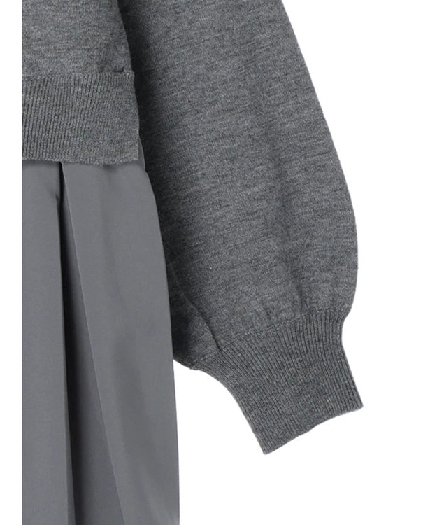 earth music&ecology プリーツドッキングカーディガン Gray