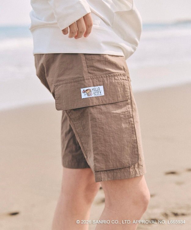 OP／FILA 【Ocean Pacific×ハローキティ】水陸両用ハーフパンツ ブラウン