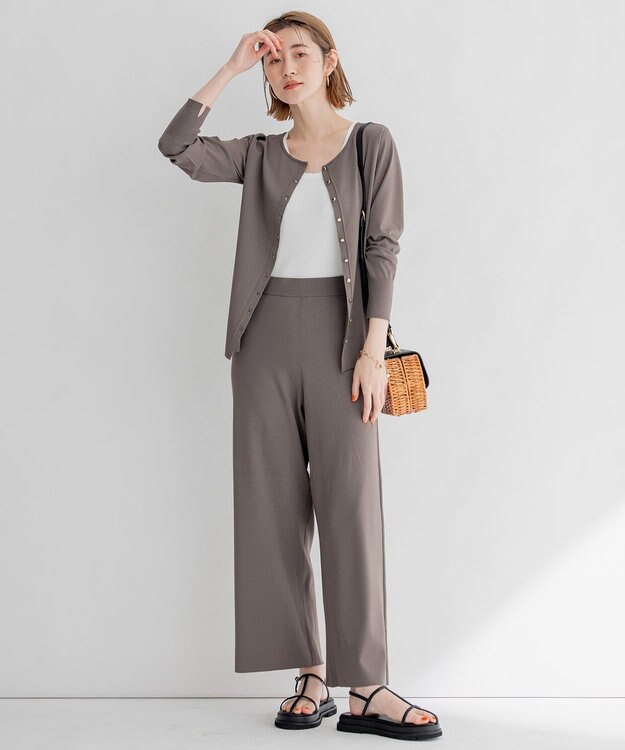 23区 S 【洗える】ニットリブ タンクトップ アイボリー系