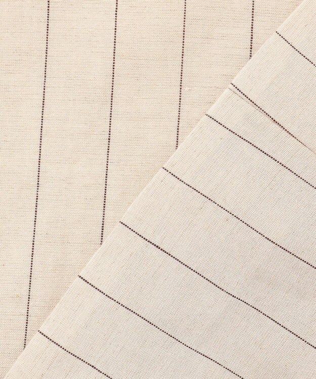 BEIGE， ERYTH / リネンストライプダブルジャケット Flax × Bordeaux