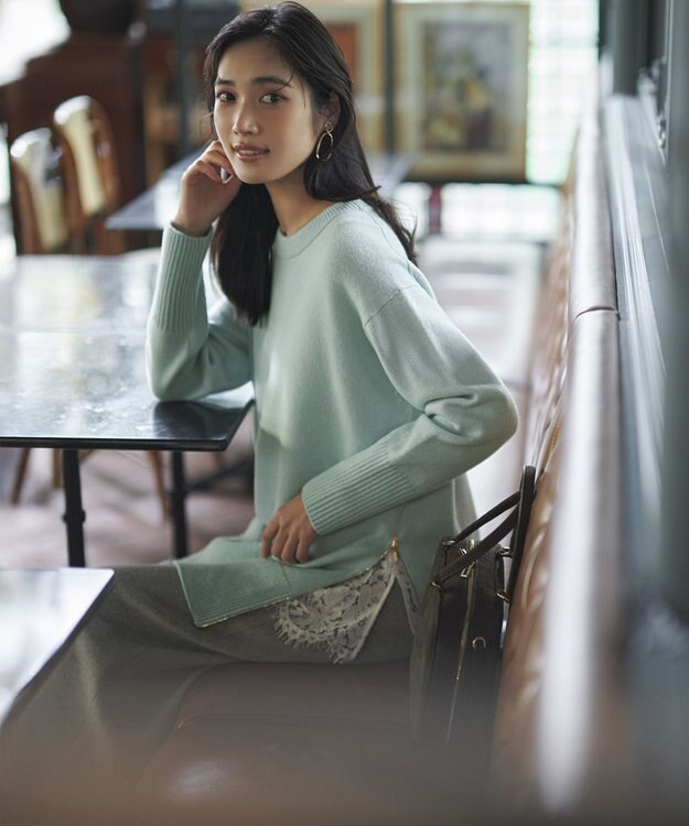 23区 【VERY掲載/洗える】カシミヤブレンド Iライン ニットスカート ライトグレー系