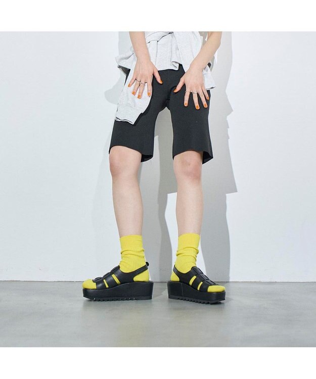 MODE ET JACOMO <MODE ET JACOMO>厚底グルカデザインウエッジサンダル ブラック