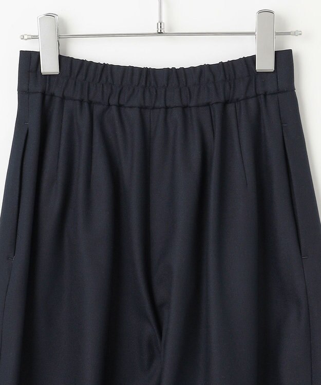 #Newans 【洗える】スラントフロントコクーンパンツ ネイビー