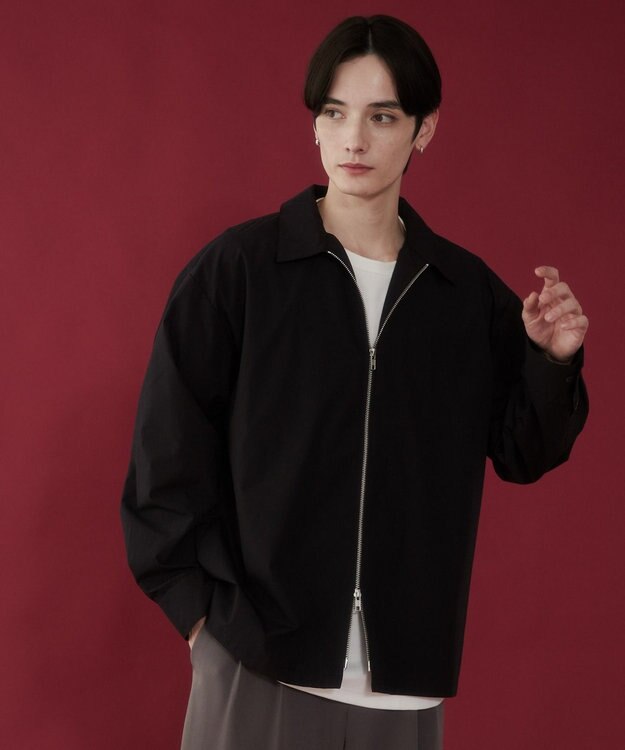 WEGO ブロードダブルZIPシャツ（LS） ブラック