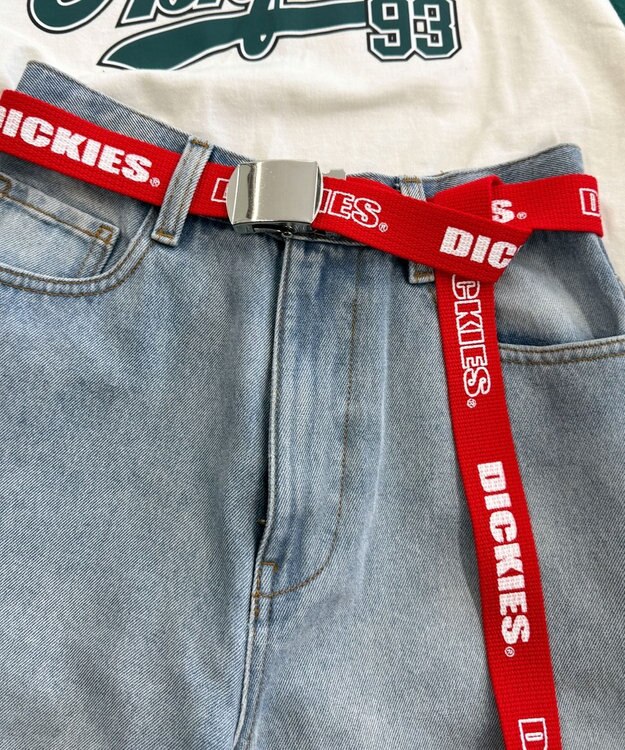 WEGO 【ユニセックス着用ITEM】Dickies　ロゴプリントベルト レッド