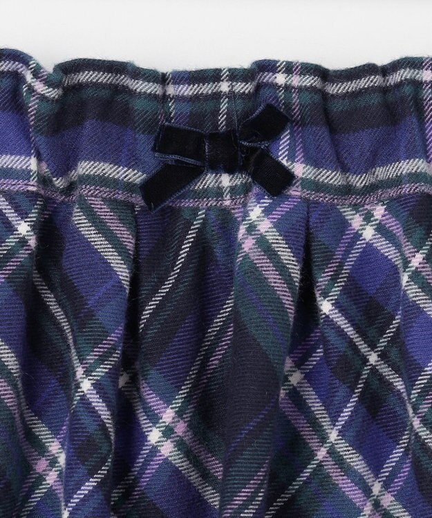 ANY KIDS チェック柄 スカパン ブルー系