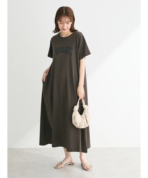 Green Parks ・ＳＵＧＡＲ　ＳＰＯＯＮ【ＣＯＯＬ】ロゴｐｔＴＥＥワンピ Charcoal Gray