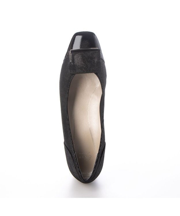 Riz raffinee <Riz raffinee>【3E】ローヒールスクエアパンプス ブラックメタリック