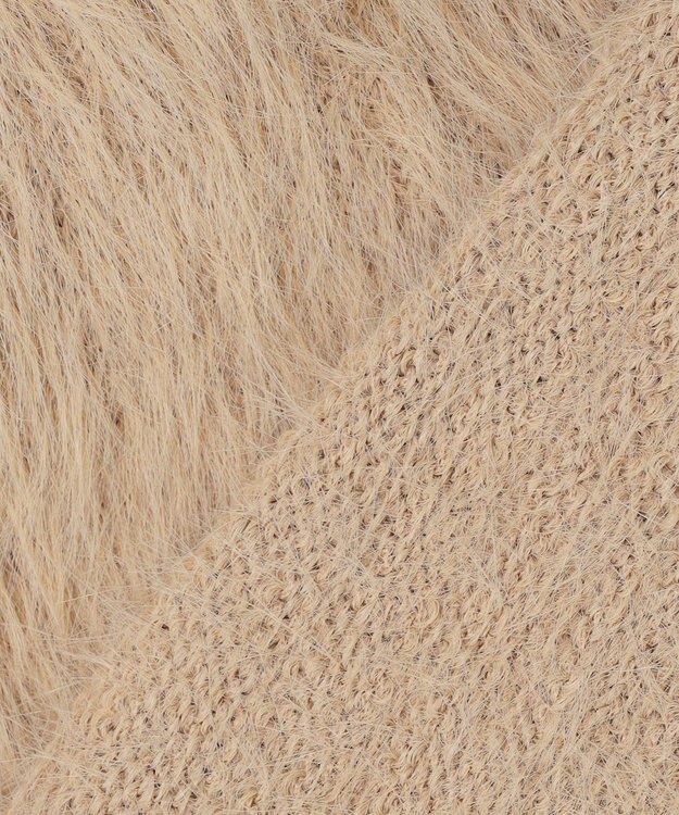 ANY L ロングシャギーニットベスト ベージュ