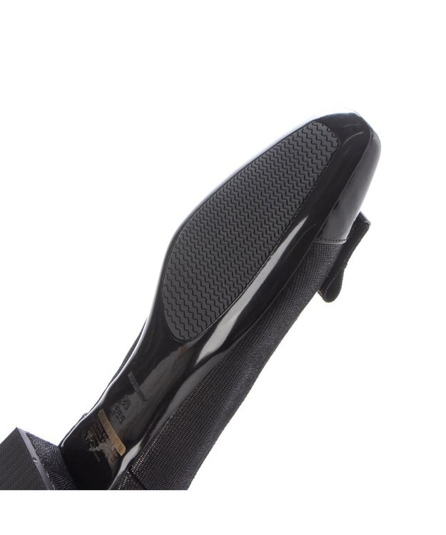 Riz raffinee <Riz raffinee>【3E】ローヒールスクエアパンプス ブラックメタリック