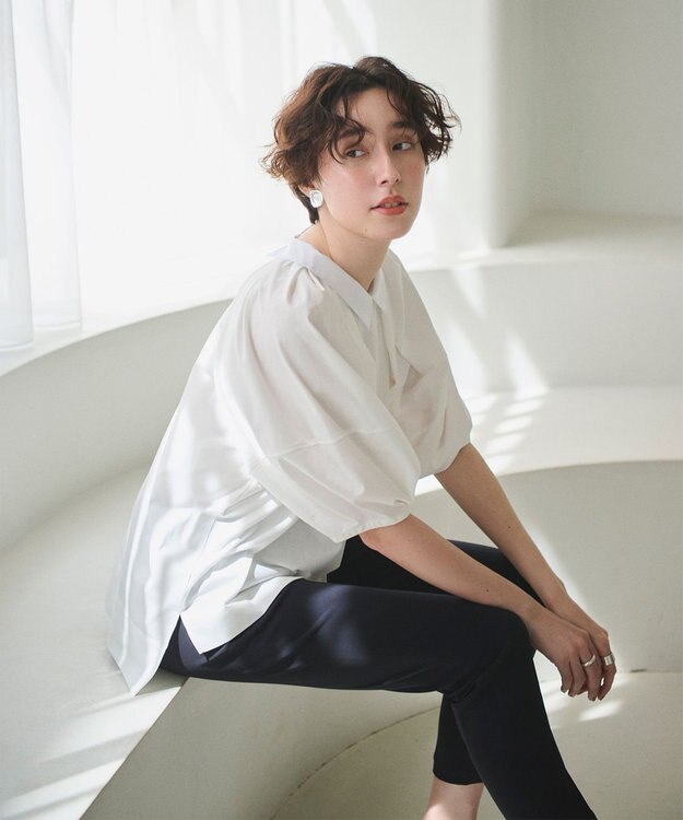 #Newans 【撥水・吸水速乾】コンビネーションベルスリーブカットソー ホワイト系