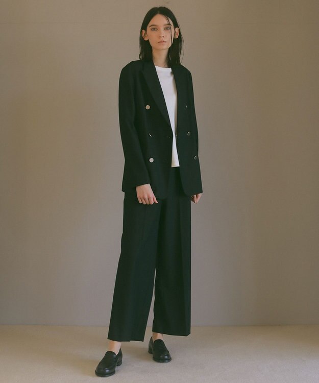 23区 【23区 | 5525gallery】ウールストレッチ ダブル前 ジャケット ブラック系
