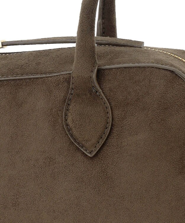 23区 【見上愛さん着用/VERY掲載】ワイド ボストン バッグ カーキ(スエード調)