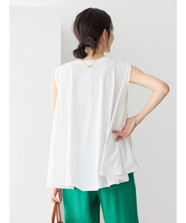 AMERICAN HOLIC 接触冷感バックフレアノースリーブプルオーバー Off White