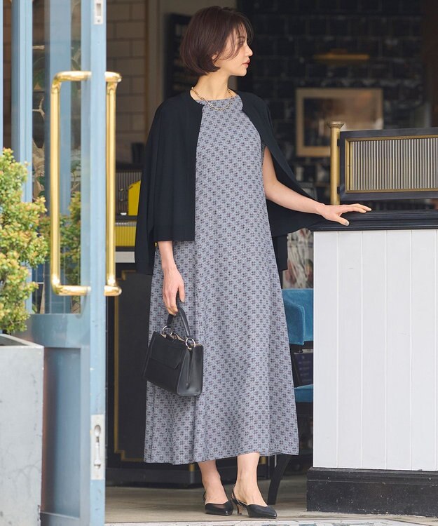 自由区 【洗える・XSサイズあり】アラベスクプリント  ワンピース ブーケンビリア