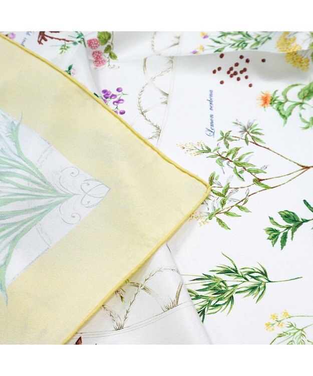 Marca ＜春の新色！＞【伝統横濱スカーフ】ハーブガーデン 大判 シルクツイル スカーフ イエロー