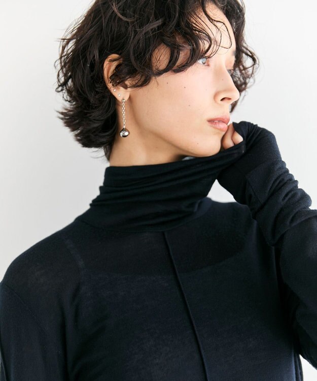 #Newans 【ストレッチ】【カシミヤ混】カシミヤシルクジャージー ネイビー