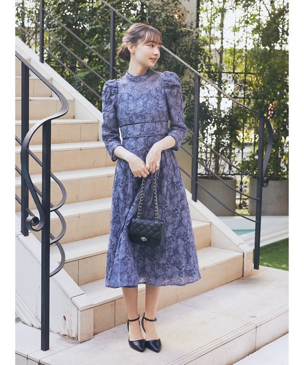 earth music&ecology 総レースワンピース Blue