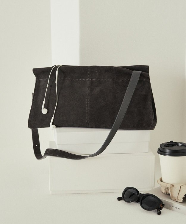 russet 【2025AW新作】スエード横長ショルダーバッグ(CE-1578) Gray