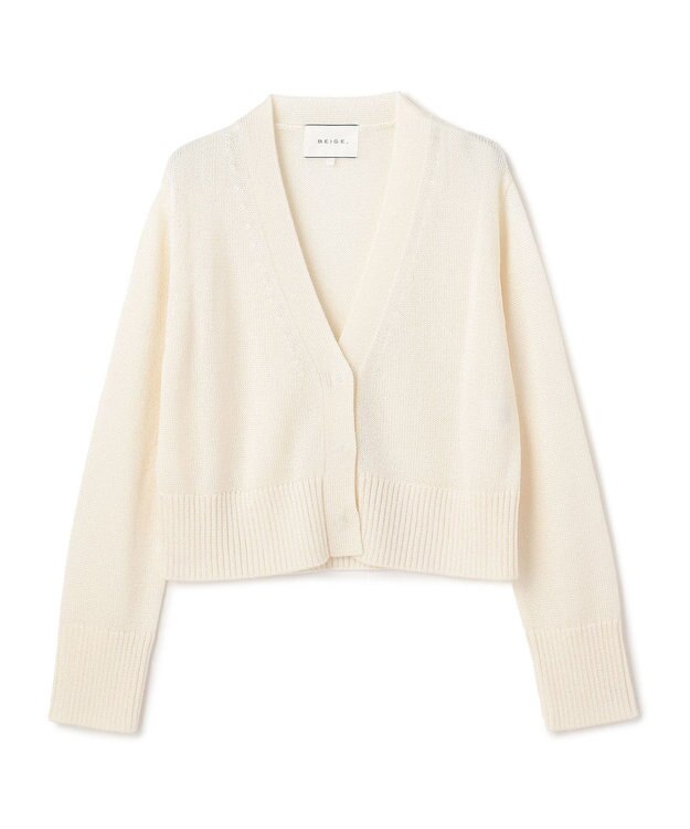 BEIGE， SPESSARTINE / Vネッククロップドカーディガン Ecru