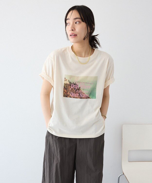 CRAFT STANDARD BOUTIQUE フォトプリントＴシャツ Ivory