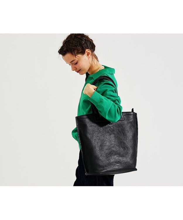 genten ゴートマキシ トートバッグ マットブラック