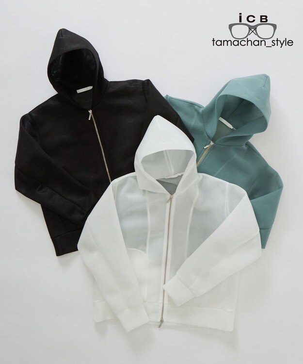 ICB 【ICB×tamachan_style コラボ】　シアーパーカー ブラック系