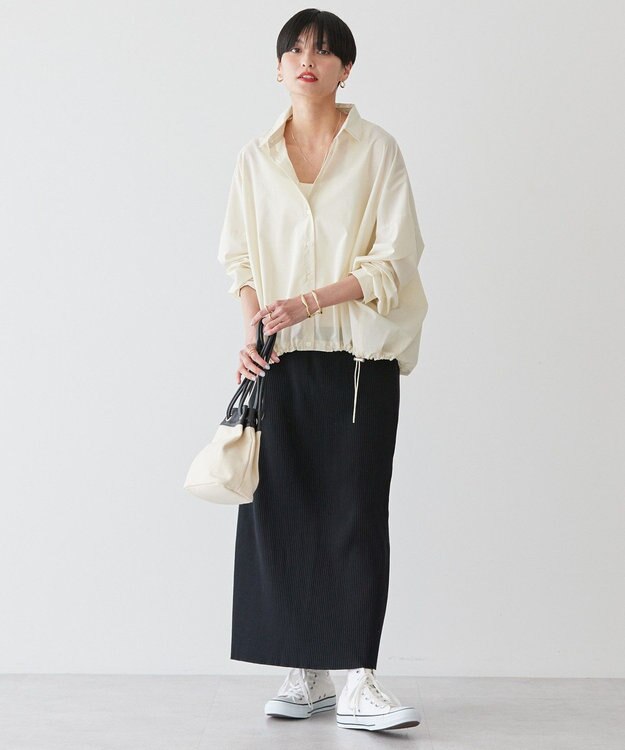 AMERICAN HOLIC 【WEB限定】針抜きテレコタイトスカート Black