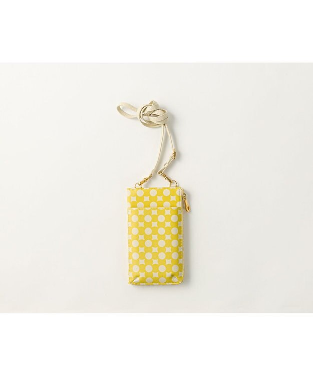 MIYABIYA La quoh with kirakaracho 南蛮七宝プリントレザー スマホポシェット 菜の花(イエロー)