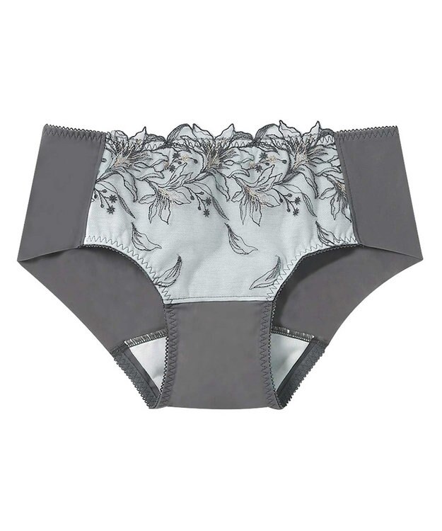 AMPHI サニタリーショーツ 【BRAGENIC ブラジェニック 脇高細見えタイプ】羽付きナプキン対応  BMI353とペア 吸汗速乾(後ろ身頃) 生理用ショーツ PMI053 アンフィ／ワコール グレー