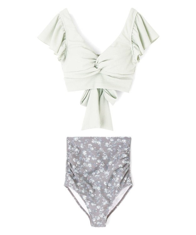 San-ai Resort（三愛水着楽園） 【San-ai Resort×PEACH JOHNコラボ】【ナイスバディ水着】フリルワイヤービキニ　9M・11L グリーングレー