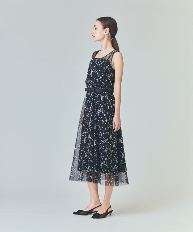 GRACE CONTINENTAL スペースembチュールドレス ブラック