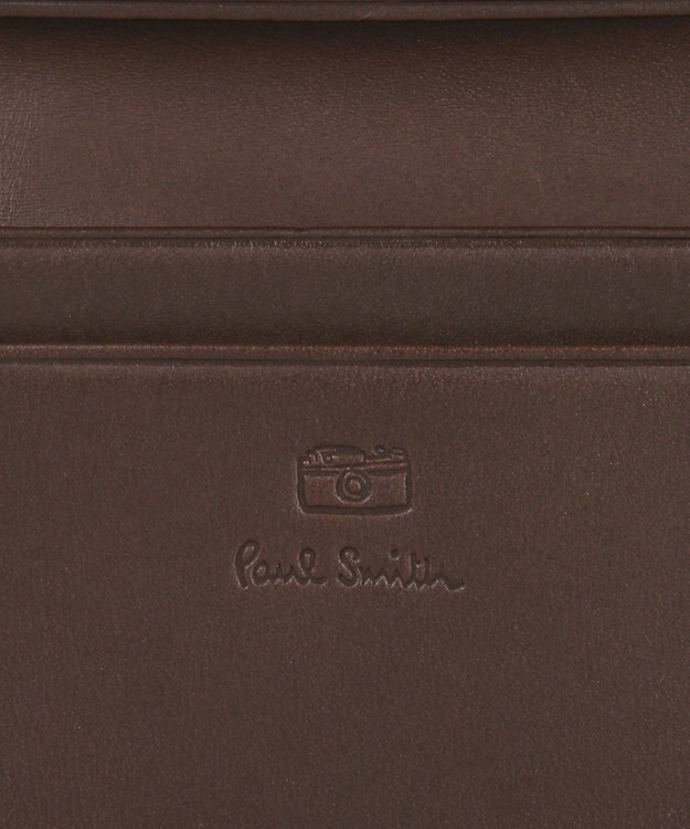 Paul Smith ベジタンストライプトリム 名刺入れ ダークブラウン