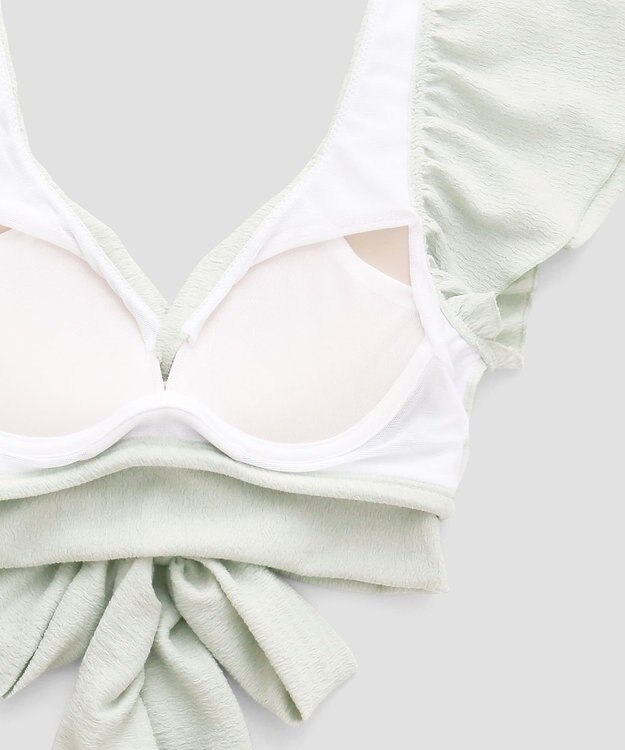 San-ai Resort（三愛水着楽園） 【San-ai Resort×PEACH JOHNコラボ】【ナイスバディ水着】フリルワイヤービキニ　9M・11L グリーングレー