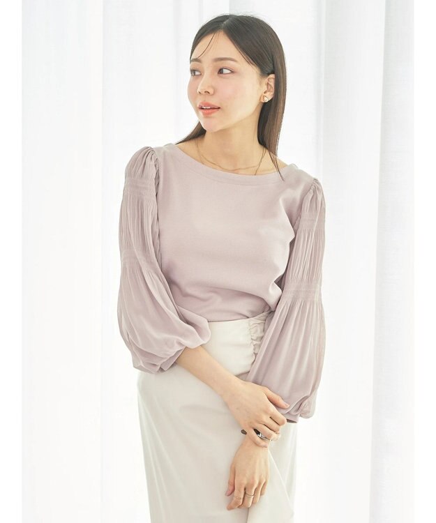 earth music&ecology マジョリカプリーツプルオーバー Pink Beige