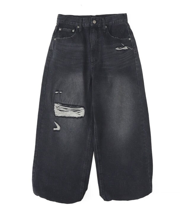 WEGO スーパーバギーダメージデニムパンツ デニムブラックソノタ
