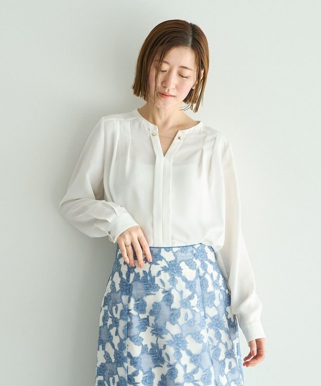 YECCA VECCA アクセサリー付きブラウス Off White