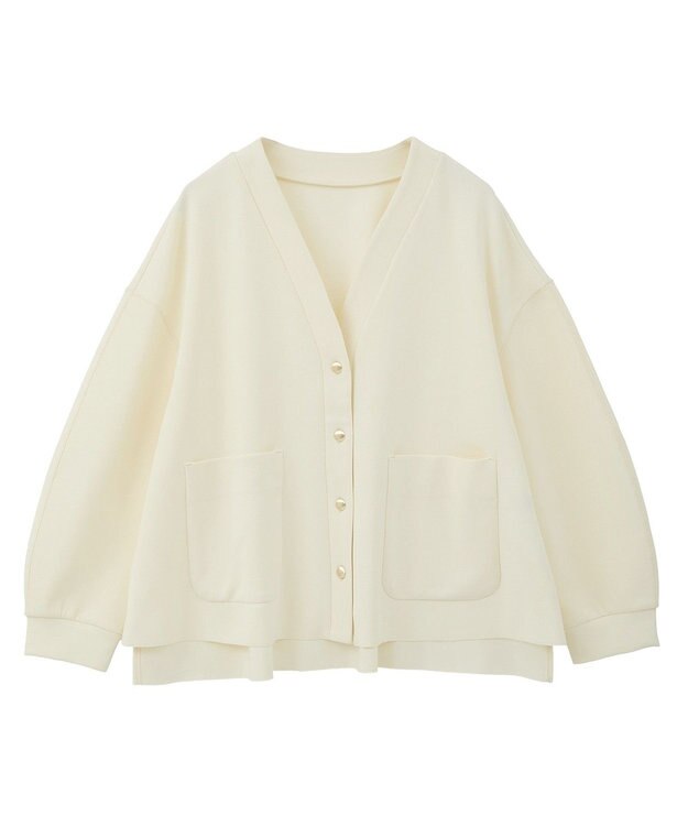 YECCA VECCA 金釦カットジョーゼットカーディガン Ivory