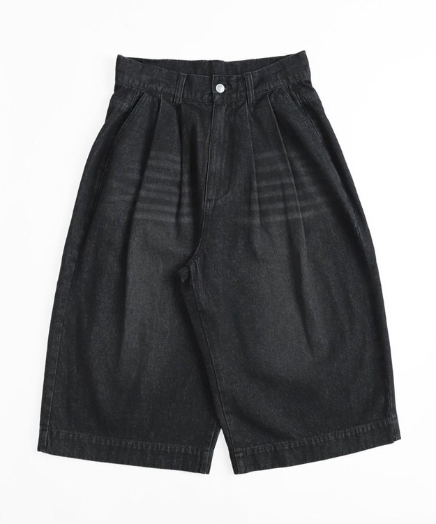 WEGO クロップドワイドデニムパンツ デニムブラックソノタ