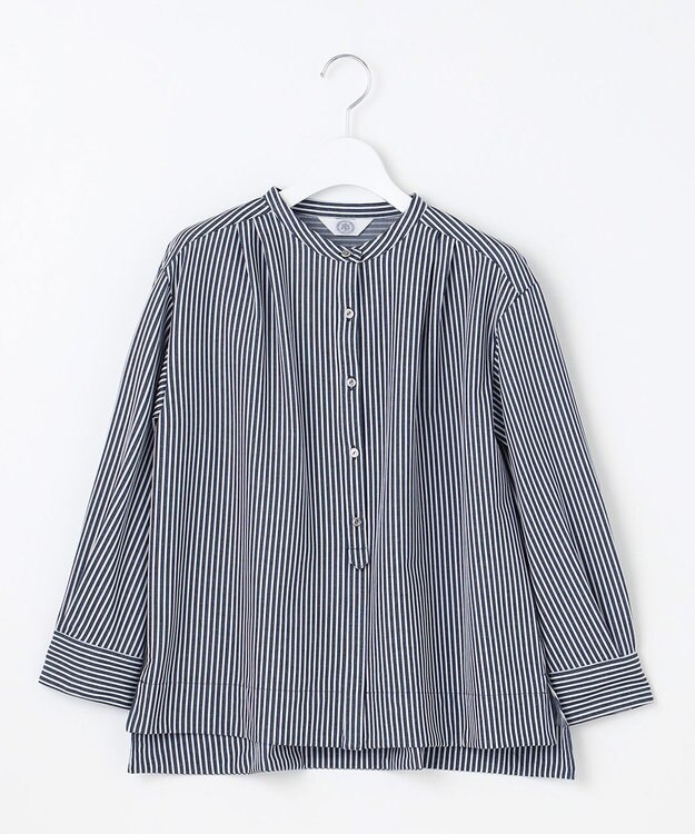 J.PRESS LADIES 【WEB限定カラーあり】ストライプジャカード バンドカラー カットソー ネイビー系2