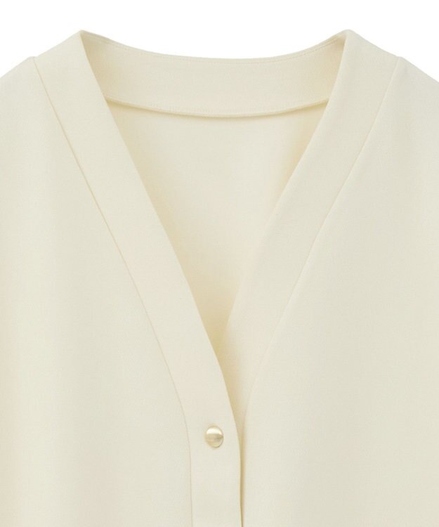 YECCA VECCA 金釦カットジョーゼットカーディガン Ivory