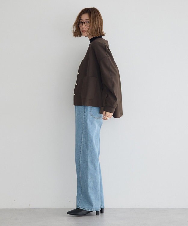 YECCA VECCA 金釦カットジョーゼットカーディガン Brown