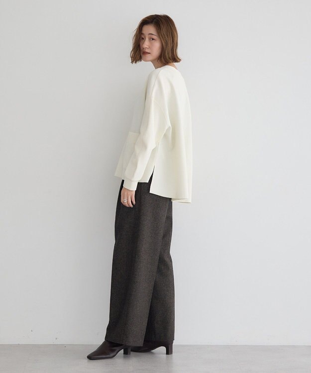 YECCA VECCA 金釦カットジョーゼットカーディガン Ivory